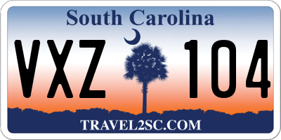 SC license plate VXZ104