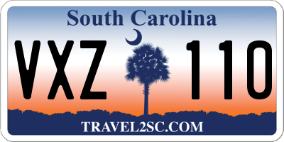 SC license plate VXZ110