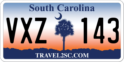 SC license plate VXZ143