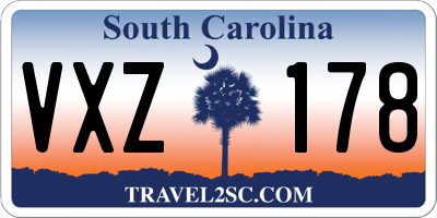 SC license plate VXZ178