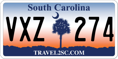 SC license plate VXZ274
