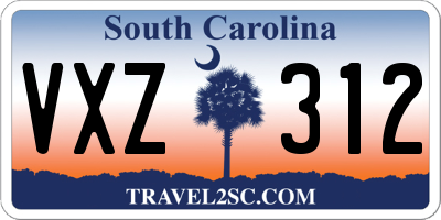 SC license plate VXZ312