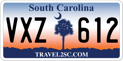 SC license plate VXZ612