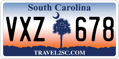 SC license plate VXZ678