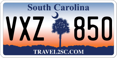 SC license plate VXZ850