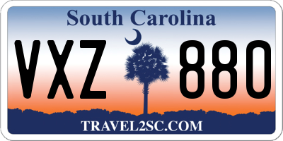 SC license plate VXZ880