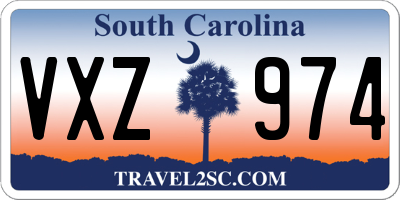 SC license plate VXZ974