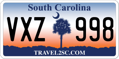 SC license plate VXZ998