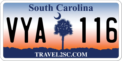 SC license plate VYA116