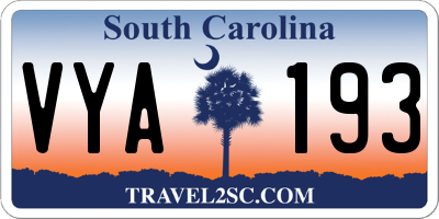 SC license plate VYA193