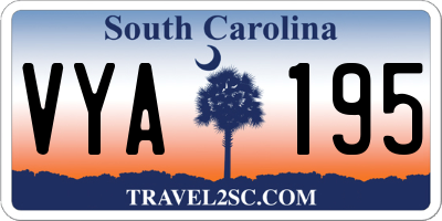 SC license plate VYA195