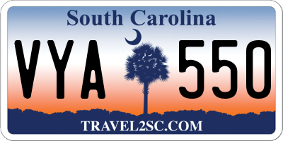 SC license plate VYA550