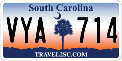 SC license plate VYA714
