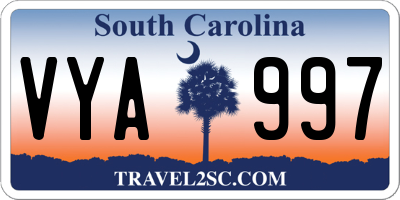 SC license plate VYA997