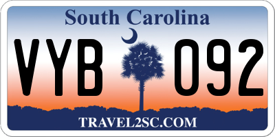 SC license plate VYB092