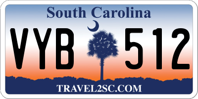 SC license plate VYB512