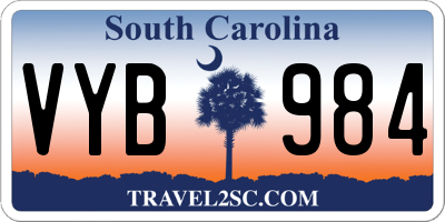 SC license plate VYB984