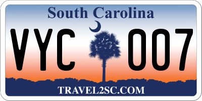 SC license plate VYC007