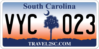 SC license plate VYC023