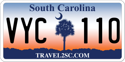 SC license plate VYC110