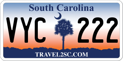 SC license plate VYC222