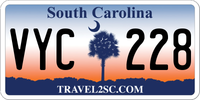 SC license plate VYC228