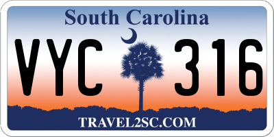 SC license plate VYC316