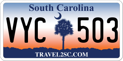 SC license plate VYC503
