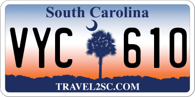 SC license plate VYC610