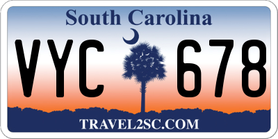 SC license plate VYC678
