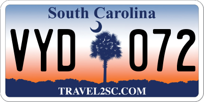 SC license plate VYD072