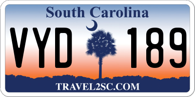 SC license plate VYD189