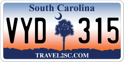 SC license plate VYD315