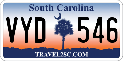 SC license plate VYD546