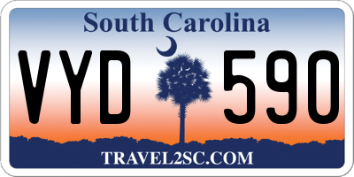 SC license plate VYD590