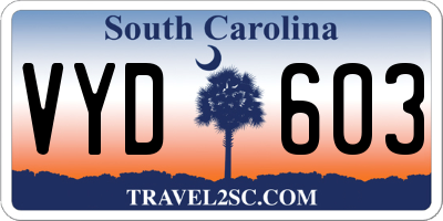SC license plate VYD603