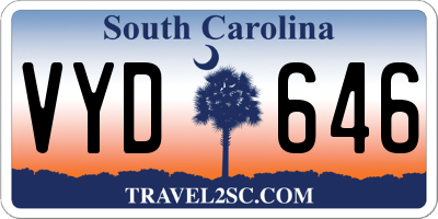 SC license plate VYD646