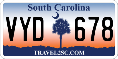 SC license plate VYD678