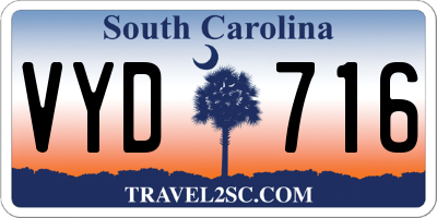SC license plate VYD716