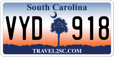 SC license plate VYD918