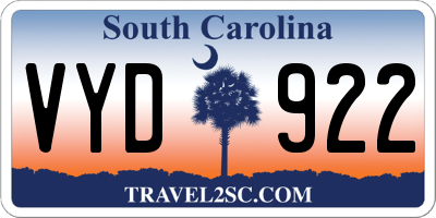 SC license plate VYD922