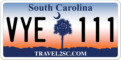 SC license plate VYE111