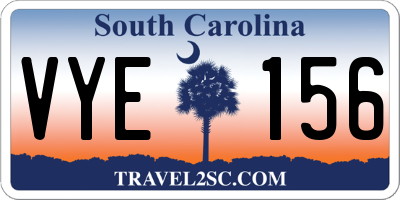 SC license plate VYE156