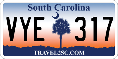SC license plate VYE317