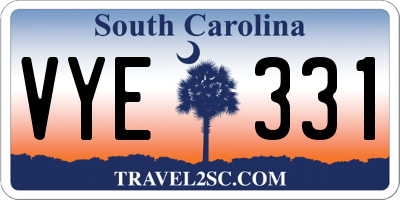 SC license plate VYE331