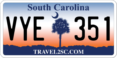 SC license plate VYE351
