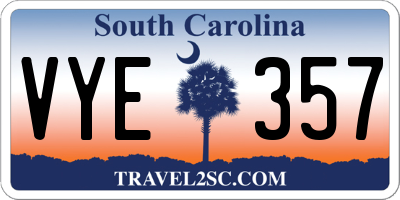 SC license plate VYE357