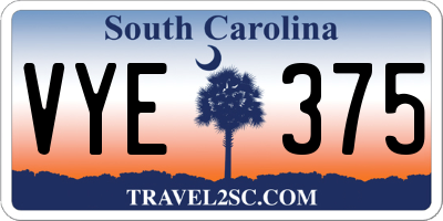 SC license plate VYE375