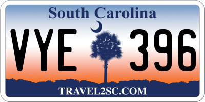 SC license plate VYE396