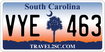 SC license plate VYE463